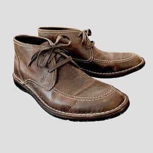John Varvatos Leather Desert Ankle Chukka Boots Brown 8.5